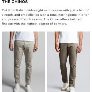 ASKET Men's Chinos 33x32 Two pairs left beige and green.